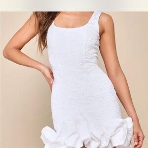Lulu's White Textured Mini Dress